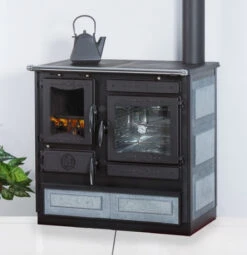 EEK A+ - Dauerbrand Küchenofen Globe Fire Alhena Naturstein / Anschluss Rechts