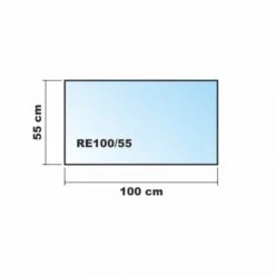 Rechteck *Frosty* 100x55cm - Milchglas Funkenschutzplatte Kaminbodenplatte Glasplatte -Kaminladen Geschaft 31387 1