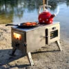 Outdoor-Küchenherd Edelstahl "Kurt" - Holzbackofen, Grill, Gartenkamin, Zeltofen, Pizza-Ofen, Brotbackofen -Kaminladen Geschaft Gartenofen Edelstahl Strand2