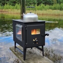 3-Scheiben-Gartenofen "Hugo" Mit Herdplatte, Zeltofen, Terrassenofen, Camping -Kaminladen Geschaft Gartenofen Panoramo4