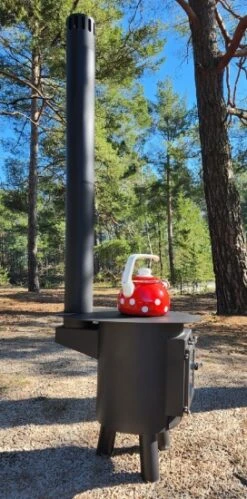 Gartenofen "OLE" Mit Herdplatte, Zeltofen, Terrassenofen, Camping, Outdoor-Kamin, Krisenofen -Kaminladen Geschaft Gartenofen Rund 10