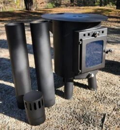 Gartenofen "OLE" Mit Herdplatte, Zeltofen, Terrassenofen, Camping, Outdoor-Kamin, Krisenofen -Kaminladen Geschaft Gartenofen Rund 6