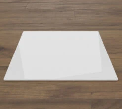 Quadrat 90x90cm Glas Weiß - Funkenschutzplatte Kaminbodenplatte Glasplatte Ofenplatte