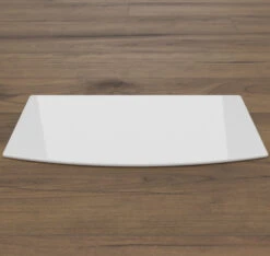 Segmentbogen 100x60cm Glas Weiß - Funkenschutzplatte Kaminbodenplatte Glasplatte