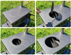 Outdoor-Küchenofen Garten-Kamin Gartenküche "ERNA" Gartenofen Pizzaofen Grillkamin Holzbackofen -Kaminladen Geschaft Herdplatte Gartenherd Erna