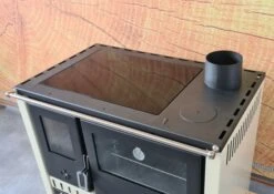 EEK A Premium-Küchenofen Holzherd GT Mit !Cerankochfeld!+!Edelstahlbackfach!-Dauerbrandherd - 15kW -Kaminladen Geschaft Holzherd Cerankochplatte GT3 creme