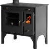 EEK A+ Küchenofen Holzherd Retro ECO Schwarz, Linke Version - 7 KW Dauerbrandherd -Kaminladen Geschaft Holzherd RETRO ECO 1 links