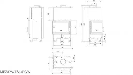 *EEK A Wasserführender Eck-Kamineinsatz Kratki MBZ 13 Links Mit Klapptür - 13kW 5 *EEK A Wasserführender Eck-Kamineinsatz Kratki MBZ 13 Links Mit Klapptür - 13kW – Bild 3