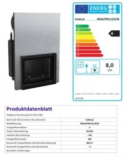 *EEK A+ Wasserführender Kamineinsatz Kratki MAJA/PW/12/G/W Mit Hebetür + BIMSCHV II -Kaminladen Geschaft MAJAPW12GW