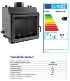 *EEK A+ Wasserführender Kamineinsatz Kratki MAJA PW 12 + BIMSCHV II -Kaminladen Geschaft MAJAPW12W