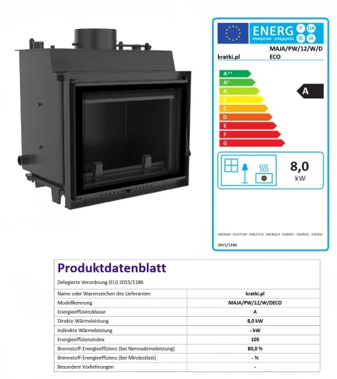 *EEK A+ Wasserführender Kamineinsatz Kratki MAJA PW 12 DECO + BIMSCHV II 6 *EEK A+ Wasserführender Kamineinsatz Kratki MAJA PW 12 DECO + BIMSCHV II – Bild 4