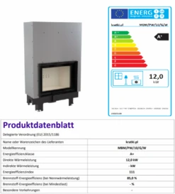 *EEK A+ - Wasserführender Kamineinsatz Kratki MBM 10 PW Mit Schiebetür - 12 KW -Kaminladen Geschaft MBM