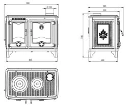 EEK A - Premium-Gusseisenherd Modell HK 15kW - Robustheit&Qualität! -Kaminladen Geschaft Masse Gussherd