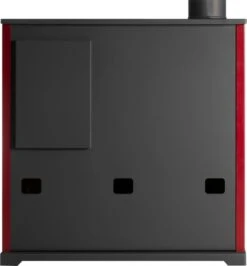 EEK A+ Küchenofen Holzherd Perfect ECO LUX Bordeaux, Linke Version - 7,38 KW Dauerbrandherd -Kaminladen Geschaft Perfect EKO LUX 4 bordeaux hinten links