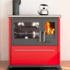 EEK A+ Küchenofen Holzherd Plamen 850 Rot, Linke Version - 8 KW Dauerbrandherd -Kaminladen Geschaft Plamen850 rot fin links2