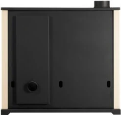 EEK A+ Küchenofen Holzherd Practik LUX Creme, Linke Version - 9,5 KW, Ext. Zuluft - Dauerbrand -Kaminladen Geschaft Practik LUX creme links hinten