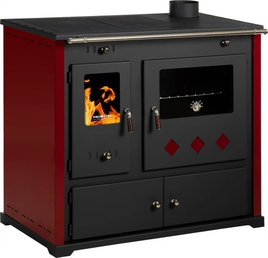 EEK A+ Küchenofen Holzherd Practik LUX Bordeaux, Rechte Version - 9,5 KW, Ext. Zuluft - Dauerbrand 2 EEK A+ Küchenofen Holzherd Practik LUX Bordeaux, Rechte Version - 9,5 KW, Ext. Zuluft - Dauerbrand