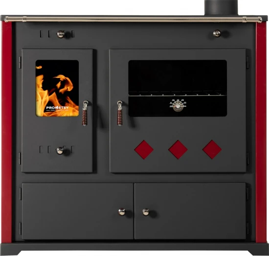 EEK A+ Küchenofen Holzherd Practik LUX Bordeaux, Rechte Version - 9,5 KW, Ext. Zuluft - Dauerbrand 3 EEK A+ Küchenofen Holzherd Practik LUX Bordeaux, Rechte Version - 9,5 KW, Ext. Zuluft - Dauerbrand – Bild 2