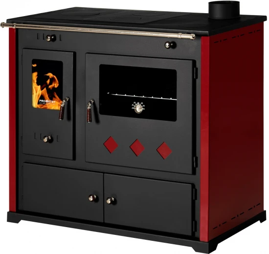 EEK A+ Küchenofen Holzherd Practik LUX Bordeaux, Rechte Version - 9,5 KW, Ext. Zuluft - Dauerbrand 5 EEK A+ Küchenofen Holzherd Practik LUX Bordeaux, Rechte Version - 9,5 KW, Ext. Zuluft - Dauerbrand – Bild 4