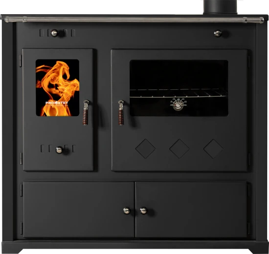 EEK A+ Küchenofen Holzherd Practik LUX Schwarz, Rechte Version - 9,5 KW, Ext. Zuluft - Dauerbrand 4 EEK A+ Küchenofen Holzherd Practik LUX Schwarz, Rechte Version - 9,5 KW, Ext. Zuluft - Dauerbrand – Bild 2