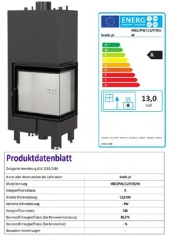 *EEK A Wasserführender Eck-Kamineinsatz Kratki MBZ 13 Rechts Mit Klapptür - 13kW -Kaminladen Geschaft Unbenannt65