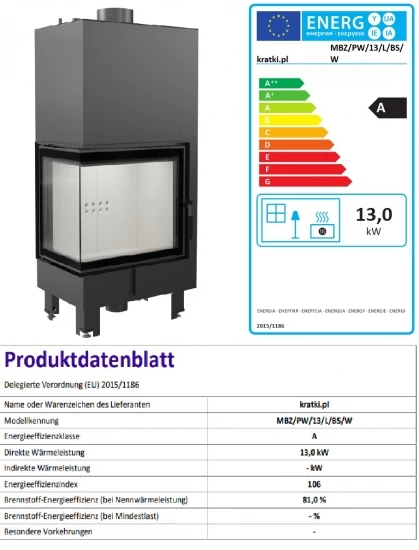 *EEK A Wasserführender Eck-Kamineinsatz Kratki MBZ 13 Links Mit Klapptür - 13kW 7 *EEK A Wasserführender Eck-Kamineinsatz Kratki MBZ 13 Links Mit Klapptür - 13kW – Bild 5