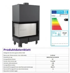 *EEK A+ Wasserführender Eck-Kamineinsatz Kratki MBO PW 15 Links BS Mit Klapptür - 15kW -Kaminladen Geschaft Unbenannt68