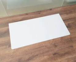 Rechteck 100x50cm Abgerundet Glas Weiß - Funkenschutzplatte Kaminbodenplatte Glasplatte