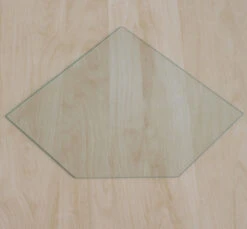 Fünfeck 110x110cm - Funkenschutzplatte Kaminbodenplatte Glasplatte