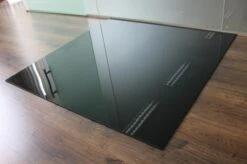 Quadrat 110x110cm Glas Schwarz - Funkenschutzplatte Kaminbodenplatte Glasplatte Ofenunterlage -Kaminladen Geschaft funkenschutzplatte rechteck glasplatte schwarz2 30789 2