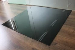 Rechteck 110x120cm Glas Schwarz - Funkenschutzplatte Kaminbodenplatte Glasplatte Ofenunterlage -Kaminladen Geschaft funkenschutzplatte rechteck glasplatte schwarz2 30789 2 32950 2