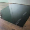 Rechteck 120x130cm Glas Schwarz - Funkenschutzplatte Kaminbodenplatte Glasplatte Ofenunterlage