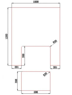 Saisonplatte 2teilig Typ V *Frosty* - Funkenschutzplatte Kaminbodenplatte Glasplatte Milchglas