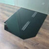 Sechseck 120x130cm Glas Schwarz - Funkenschutzplatte Kaminbodenplatte Glasplatte Ofen Kamin Unterlage -Kaminladen Geschaft kaminglasplatte sechseck schwarz1 30803 0