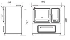 EEK A+ Küchenofen Holzherd Plamen Slavonac N Weiß, Linke Version - 8 KW Dauerbrandherd -Kaminladen Geschaft masse slavonac n links