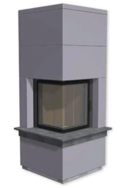 Kaminbausatz Speicher-Kamin Camina S9 Kurz Naturstein-Bank Mit Überstand